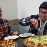 Eighty First Ave: Fresh Finds - Damian Young & Vayoung visiting QC Pizza trying our Big Dill Pizza