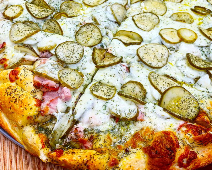 Kinda Big Dill Pizza QC PIZZA Quad City Style Pizza Mahtomedi, MN
