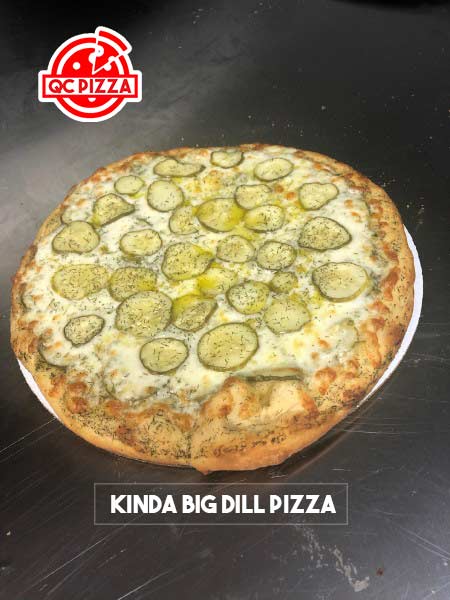 QC Pizza - Minneapolis MN. (612)259-7132 - Kinda Big Dill Pizza